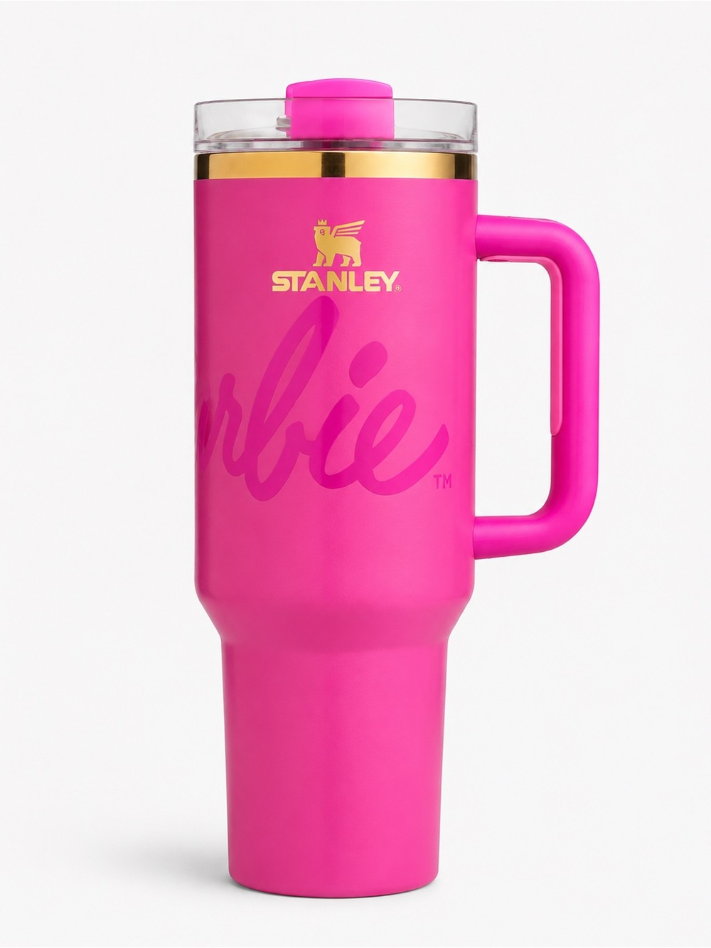Stanley x Barbie Quencher Tumbler Hot Pink Gold Limited Edition New in Box - Picture 2 of 2